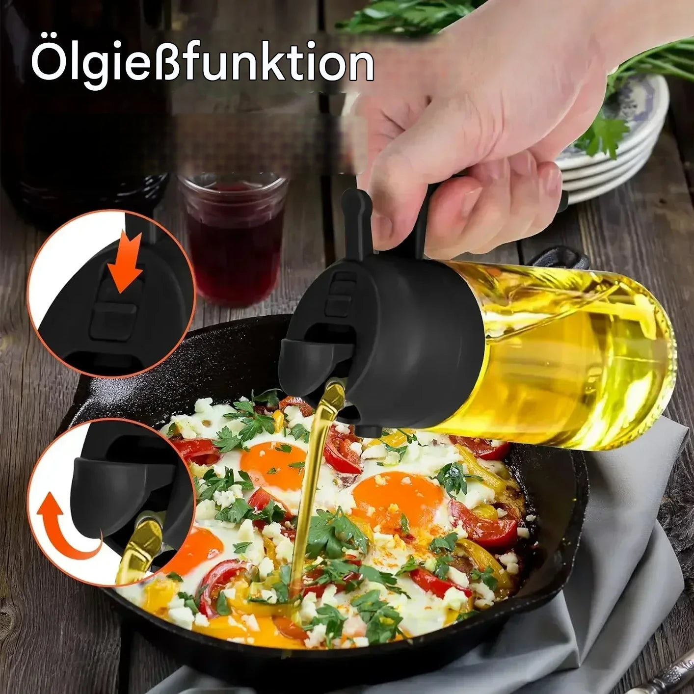 Glas-Ölsprüher 2-in-1 f