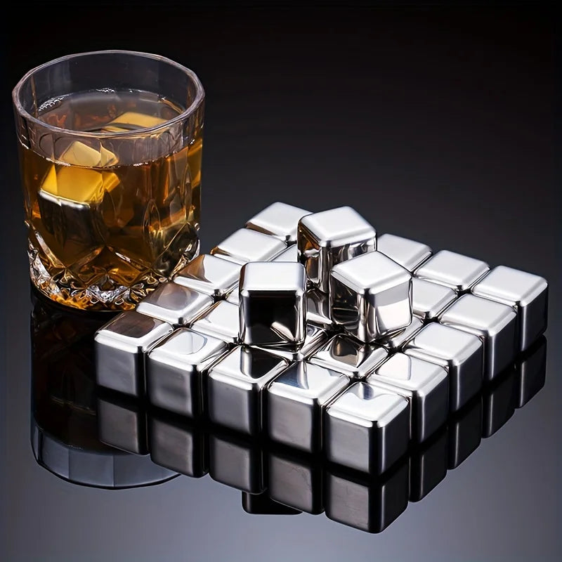 Whisky-Kühlsteine aus Edelstahl